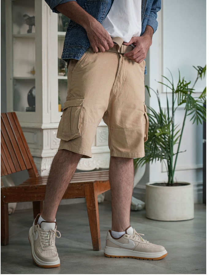 Cotton Casual Cargo Shorts – Pack of 3 (Multicolor)